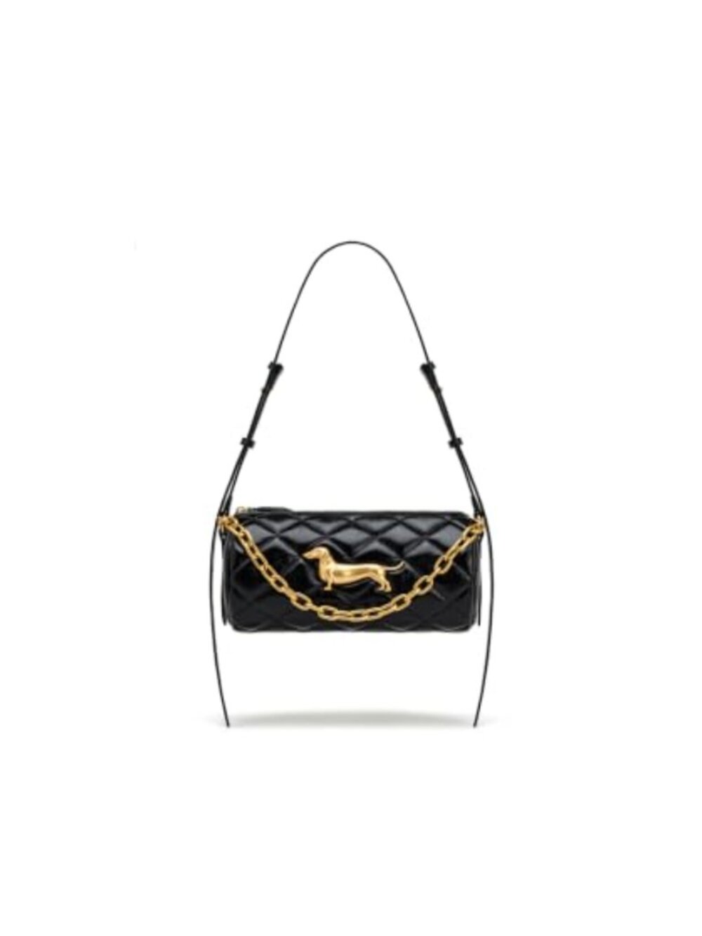 Vegan Leather Quilted Chain Shoulder Bag Crossbody Baguette Quilted Chain Bag